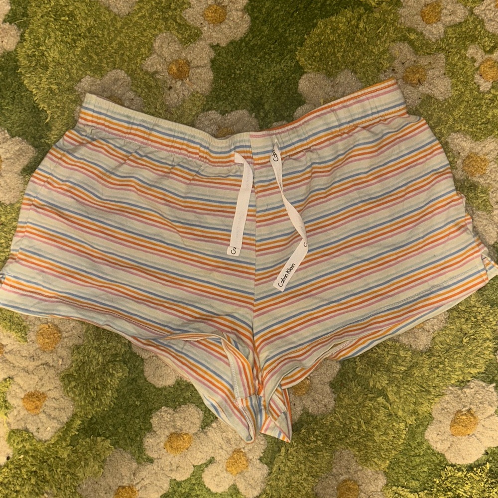 Calvin Klein rainbow stripe elastic sleep short pride